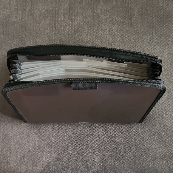 NWOT Globe-Weis Brown and black zippered file folder/folio w tabbed dividers OS - Picture 4 of 5